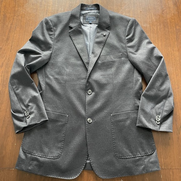 7 Diamonds Other - 7 Diamonds Mens Medium 4 Way Stretch Blazer Dark Grey Modern 2 Button